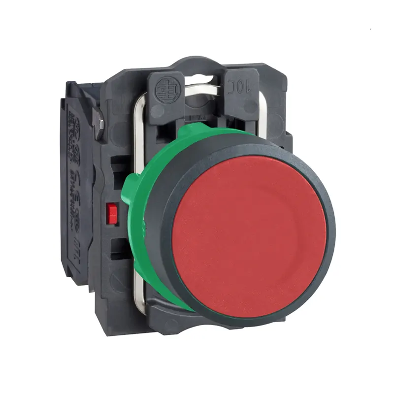 پوش باتن اشنایدر پلاستیکی قرمز 1NC بدون LED داخلی XB5AA42